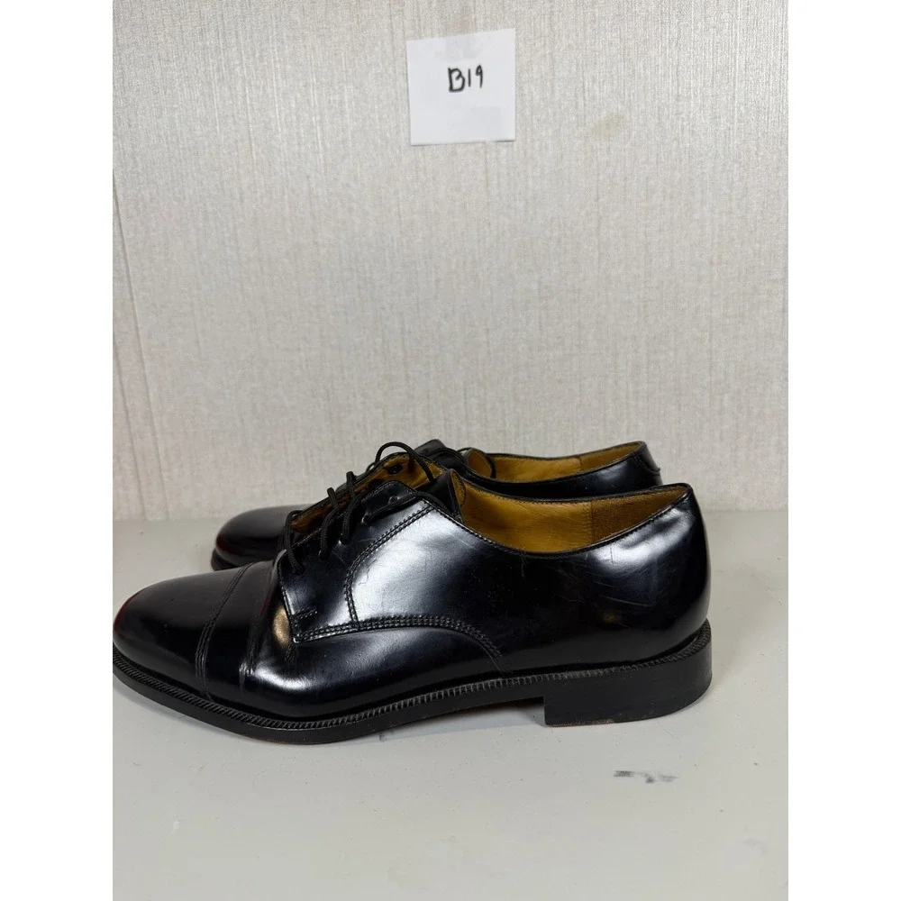 COLE HAAN Mans Black‎ Oxford Dress Cap Toe Shoes 9.5B black leather